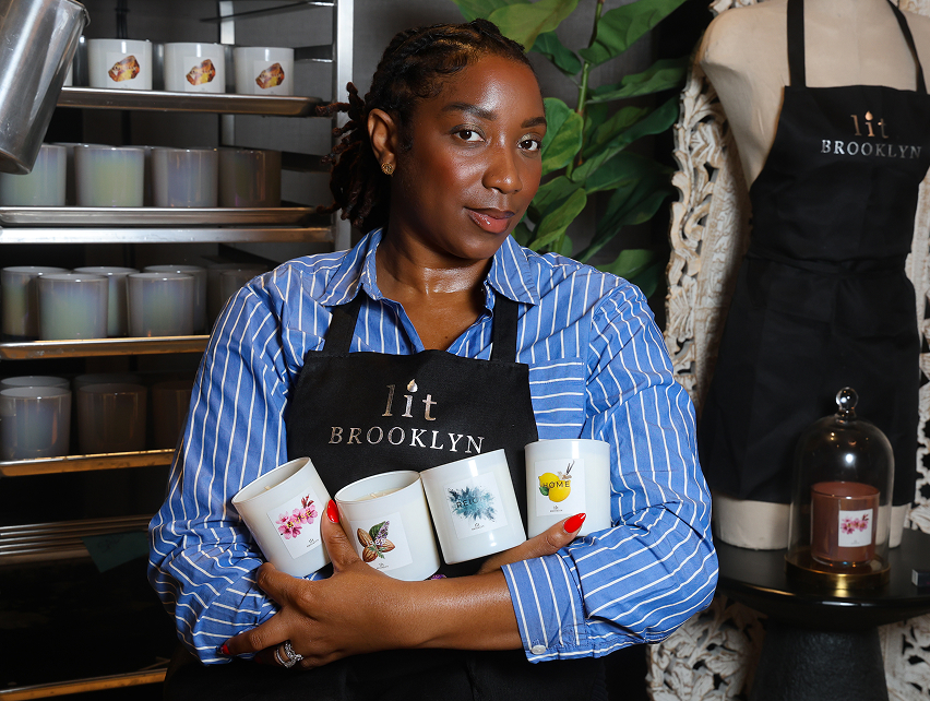 Business owner holding their wares